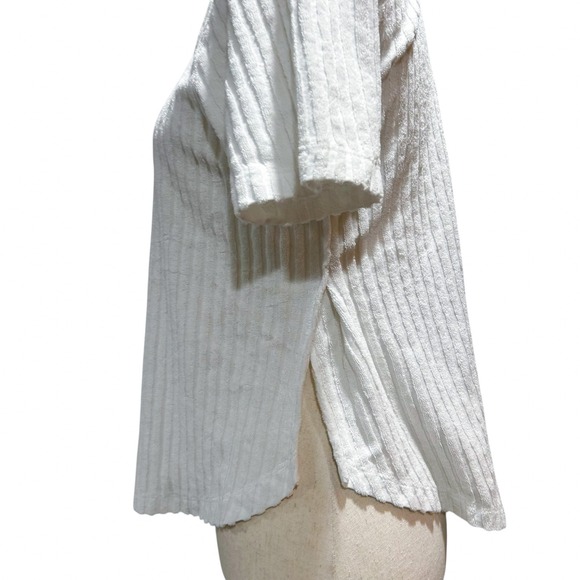 Sol Angeles Top Size Small Ribbed Terry Cloth Short Sleeve Beachy Tee Shirt - Picture 5 of 10